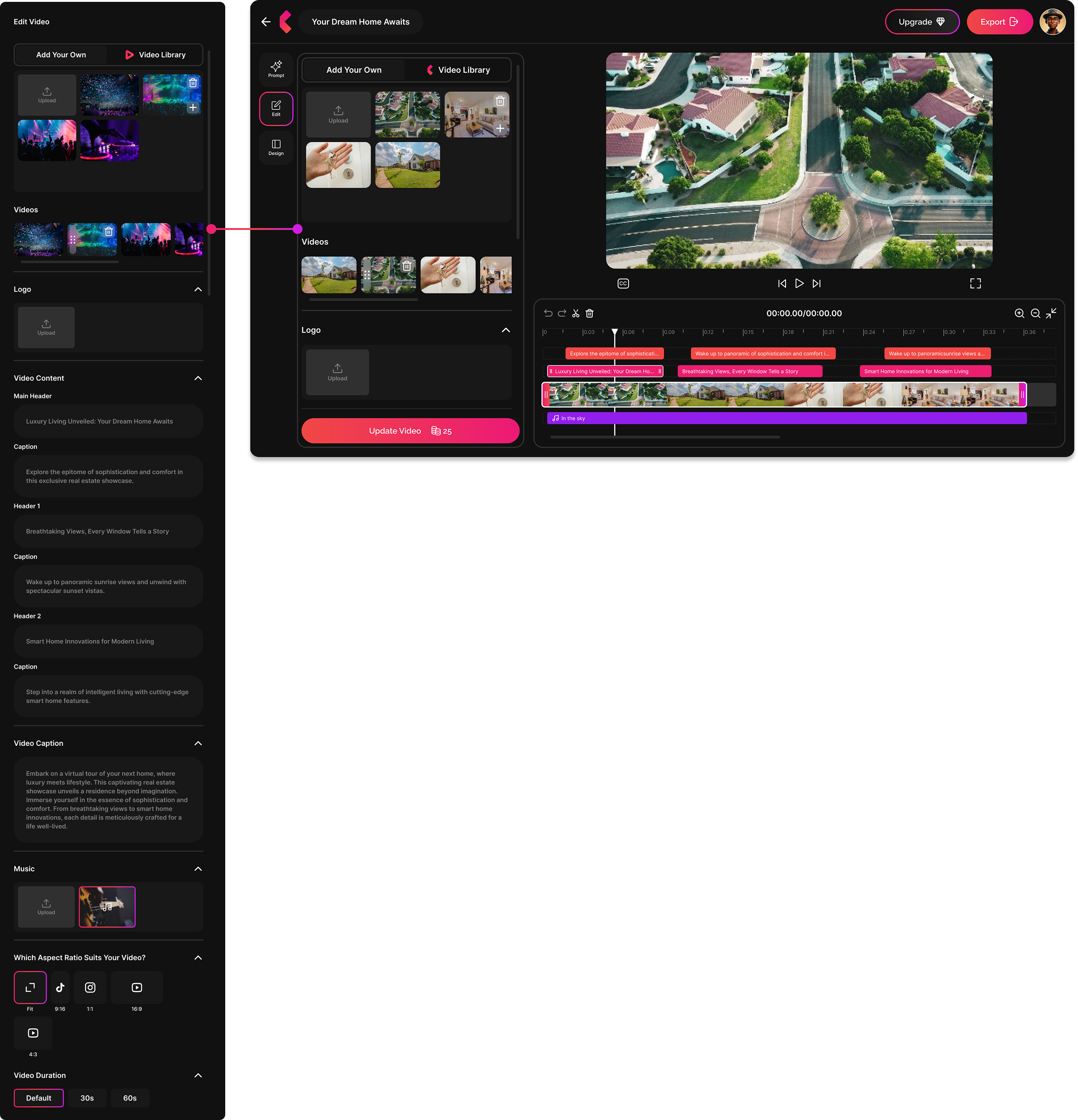 All screens overview