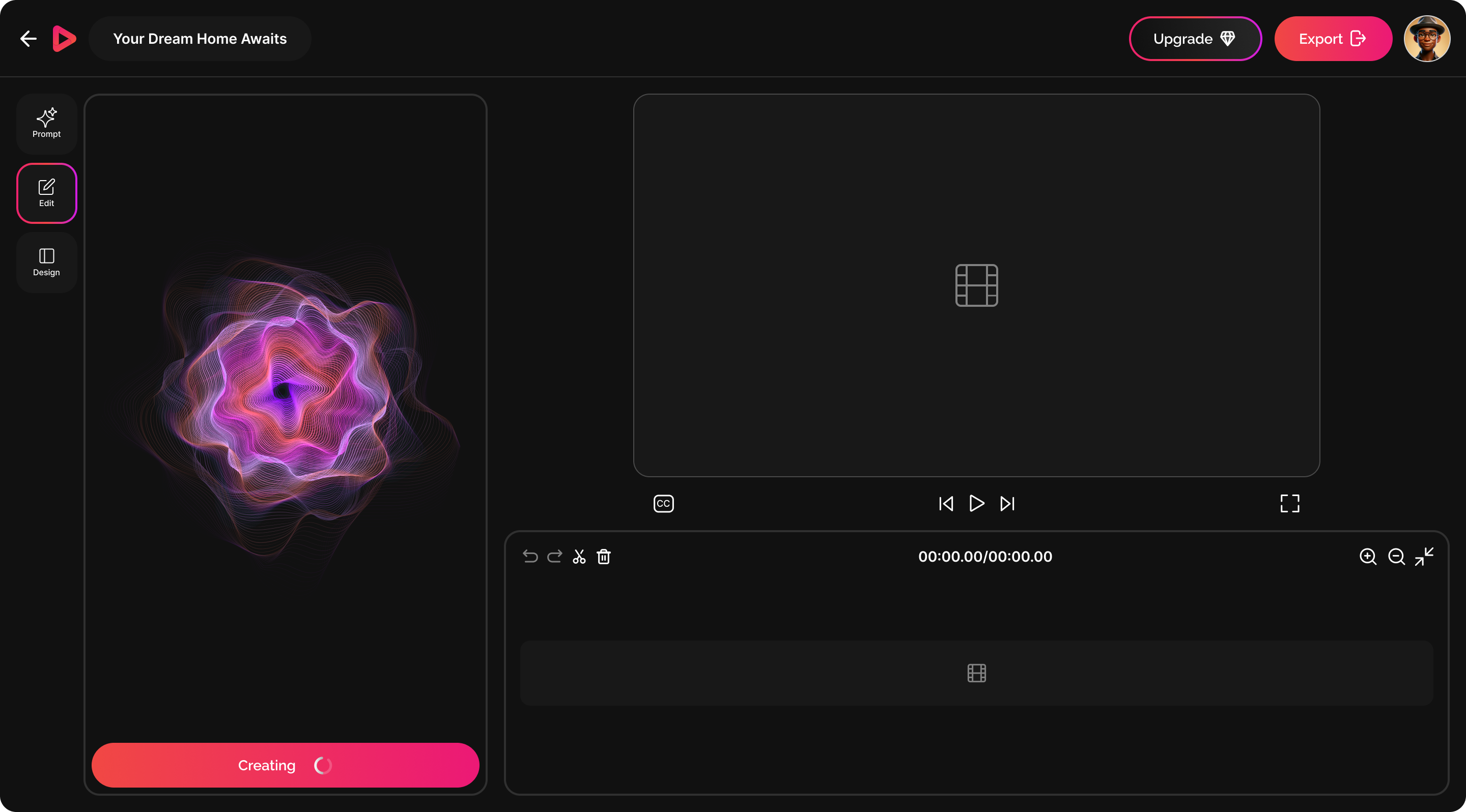 Export screen